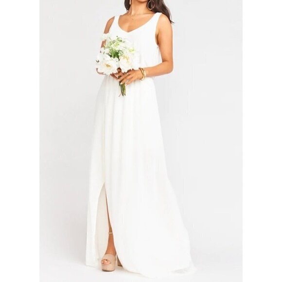 NWOT Show Me Your Mumu Kendall White Maxi Wedding Dress Size XXS - Picture 1 of 9